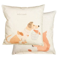 Best Sale Housse De Coussin Reversible Little Friends Idées De Cadeaux