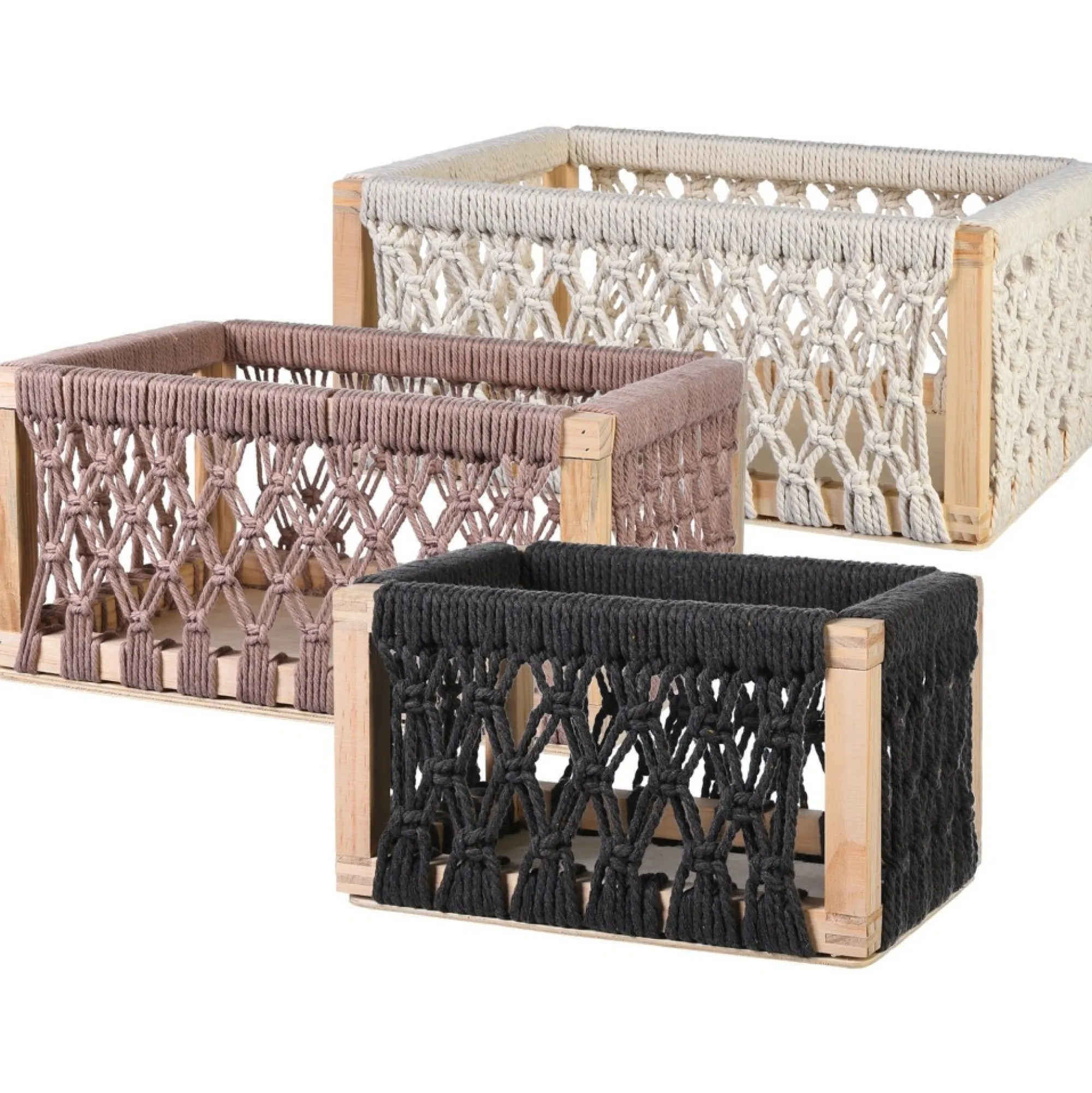 Hot Set De Boîtes De Rangement Macramee Idées De Cadeaux