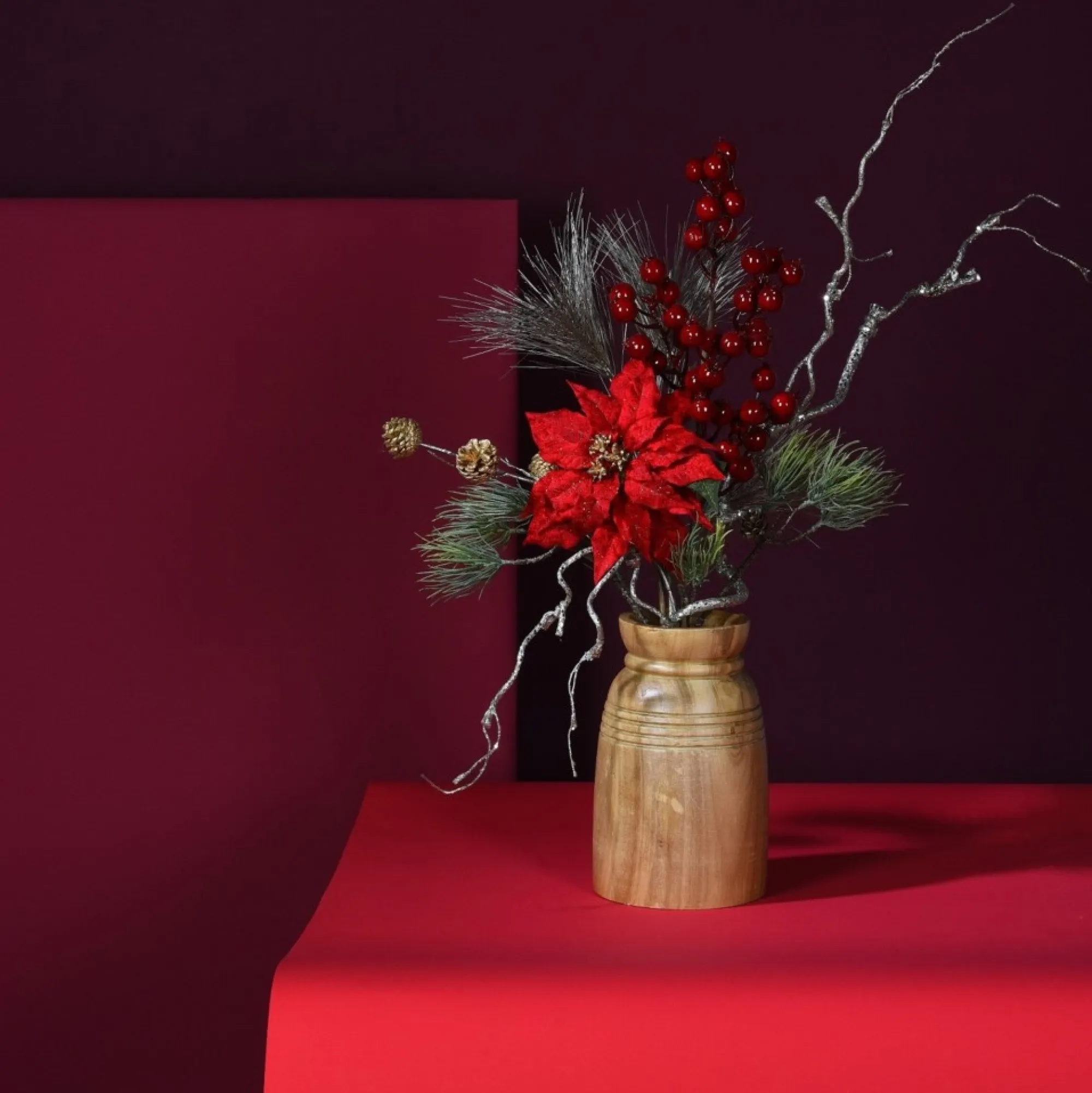 Flash Sale Vase Décoratif Classic Christmas Avec Fleurs Artificielles Vases